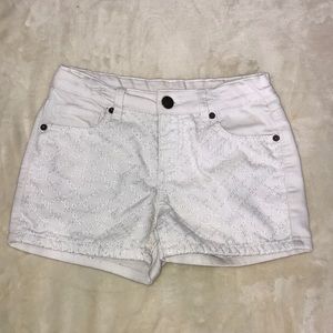 white denim shorts